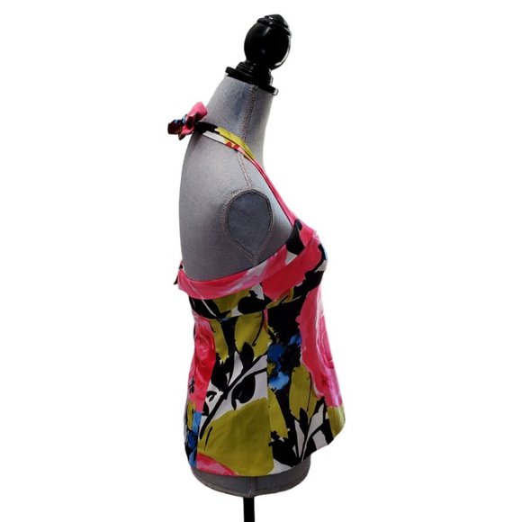 Trina Turk Floral Sweetheart Halter Top | EUC | 4 | Pink Blue Black Whit… - Picture 6 of 14